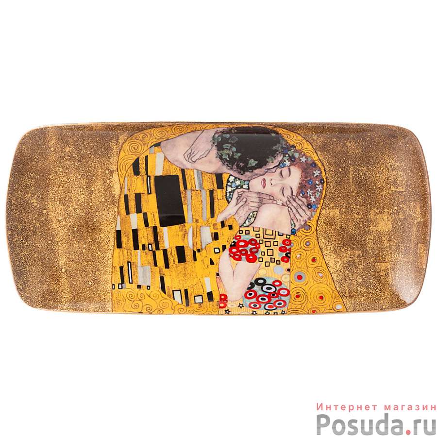 Блюдо прямоугольное lefard Поцелуй (г. климт) 30 см, золотое 