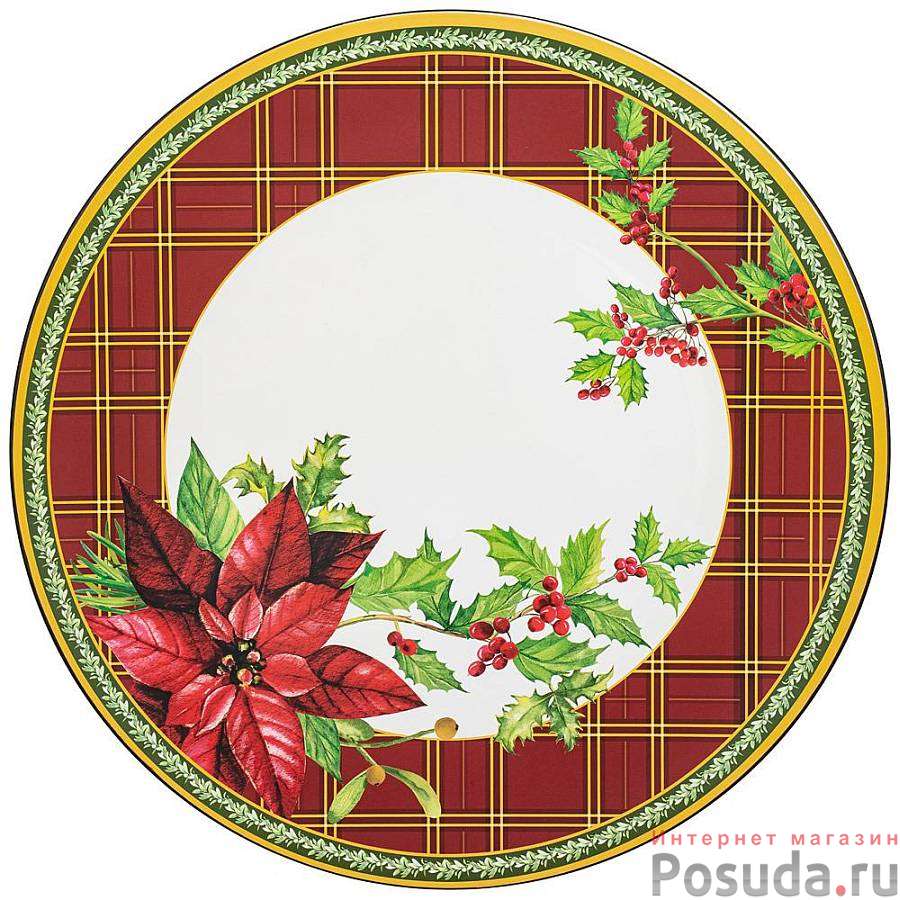 Тарелка для оформления новогодней сервировки Рождественская сказка диаметр 33 см
