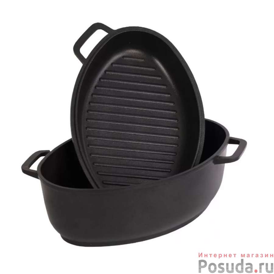 Кастрюля для утки с ут.дн объем 4л + крышка-сковорода-гриль