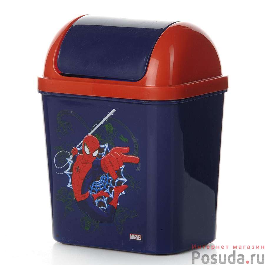 Контейнер для мусора "Человек-Паук", объем 0,8 л, 115 х 80 х 145 мм (цвет в ассортименте)