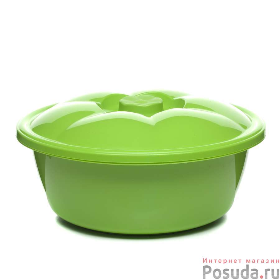 Таз круглый с крышкой 7 л (цвет в ассортименте)