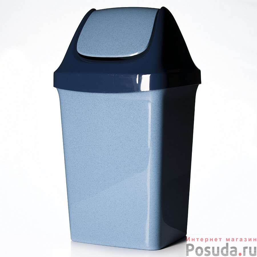 Контейнер для мусора СВИНГ 15 л, 235 х 270 х 495 мм (голубой мрамор)