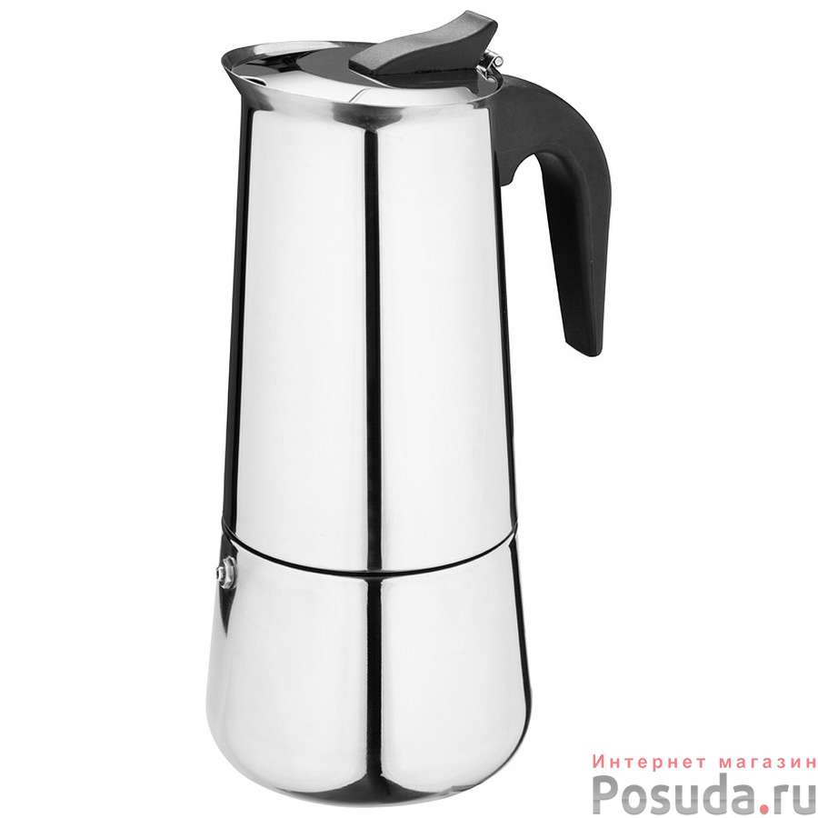 Гейзерная кофеварка ITALIA, объем 600 мл/12 чашек, из нержавеющей стали