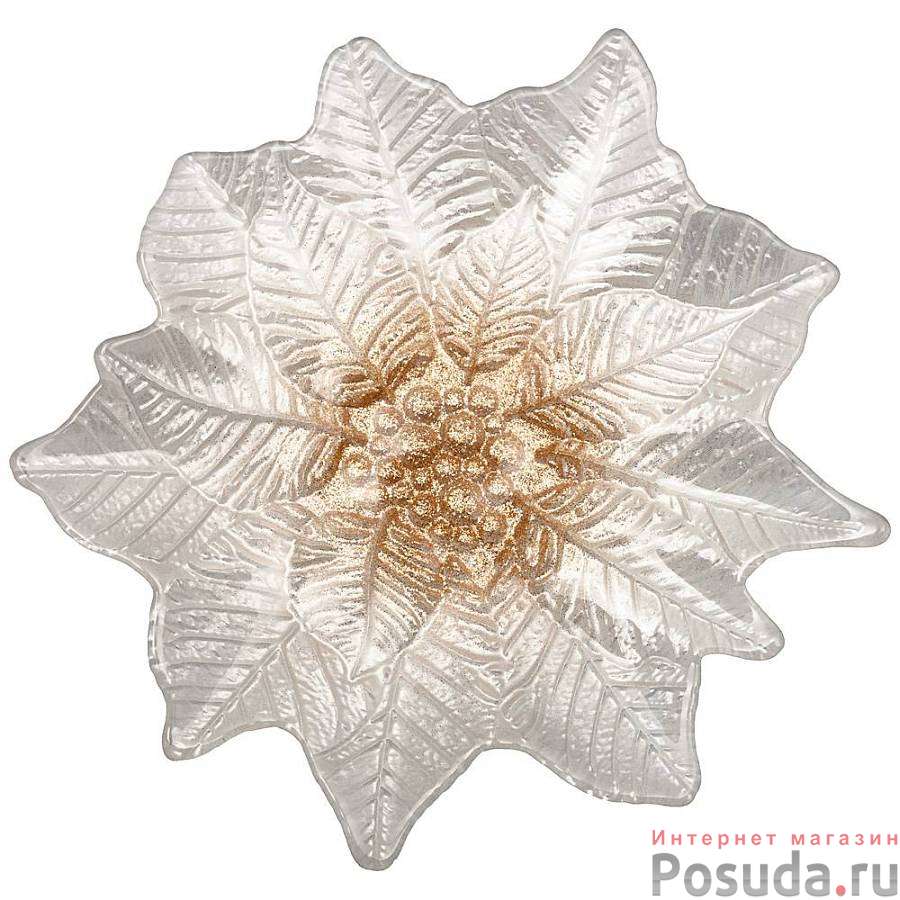 Блюдо Poinsettia white gold 21см без упаковки 