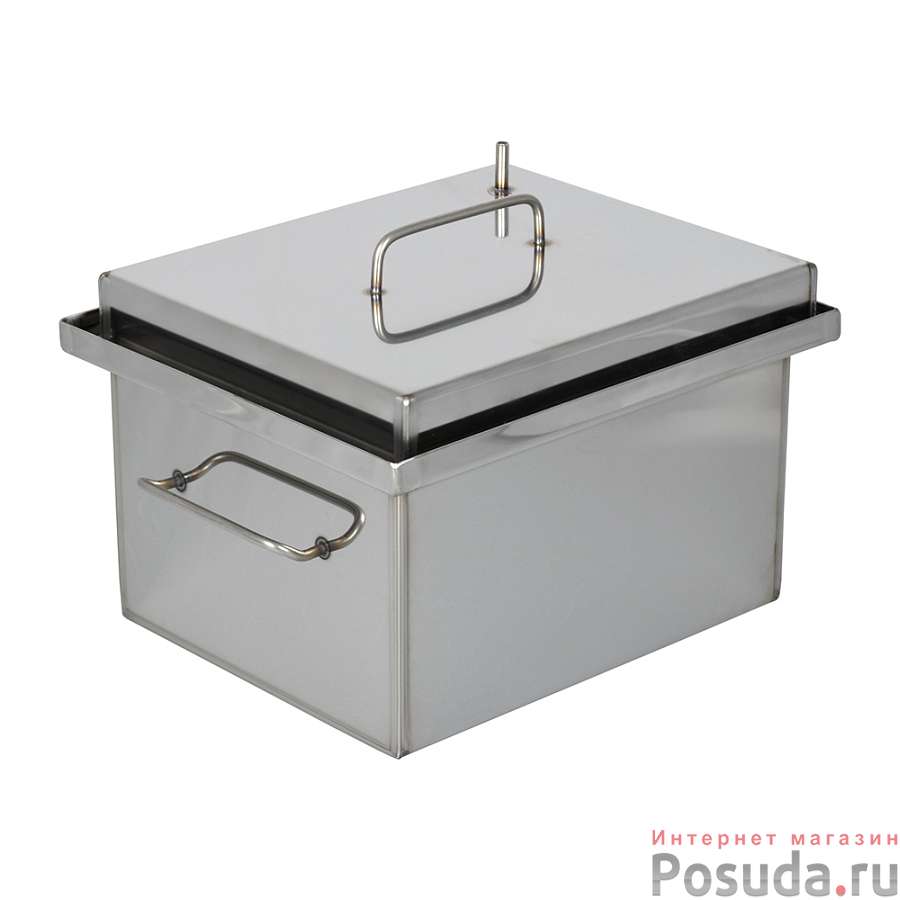 Коптильня  2-х ярусная с гидрозатвором, с поддоном, 330х280х250 мм, нержавеющая сталь