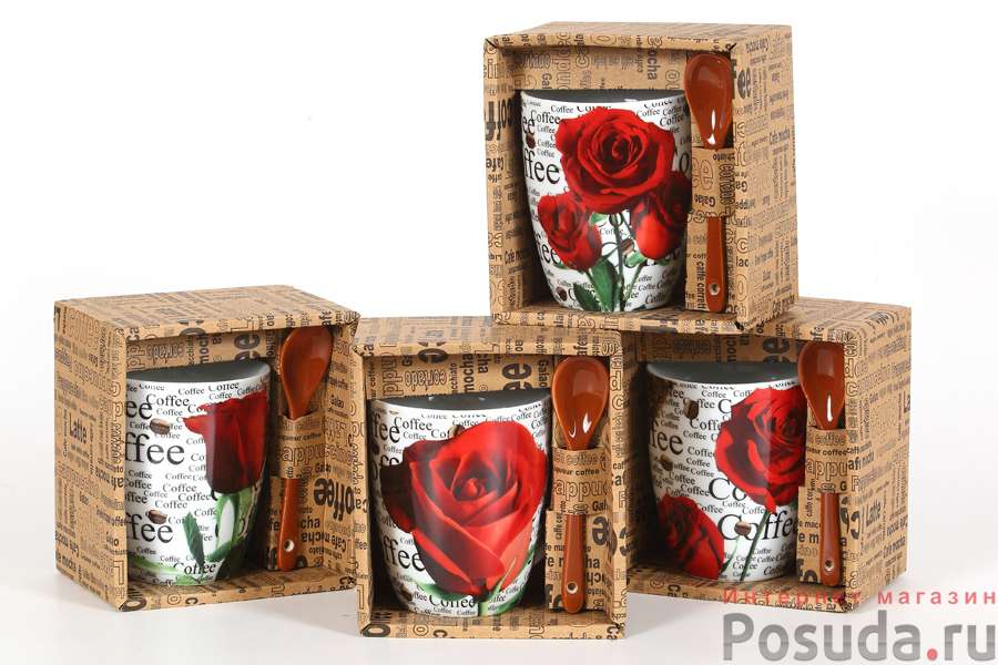 Кружка Бочка. с ложкой 340мл Кофейные грезы (001253)