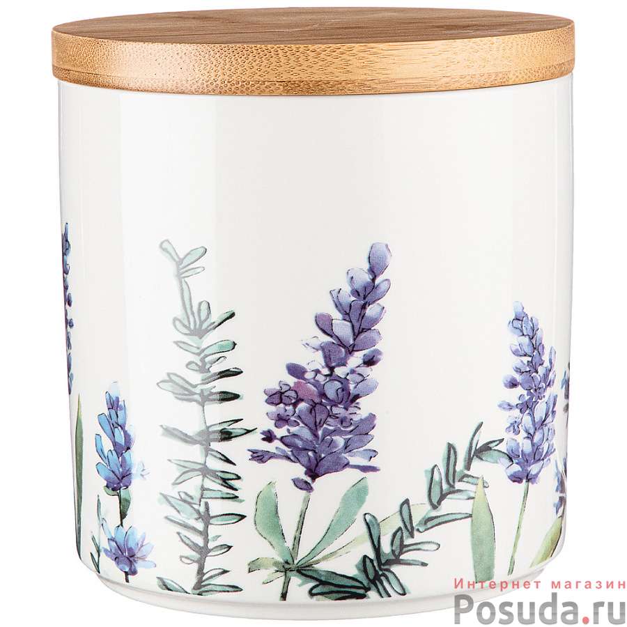 Банка с деревянной крышкой bronco Лаванда 11 см 
