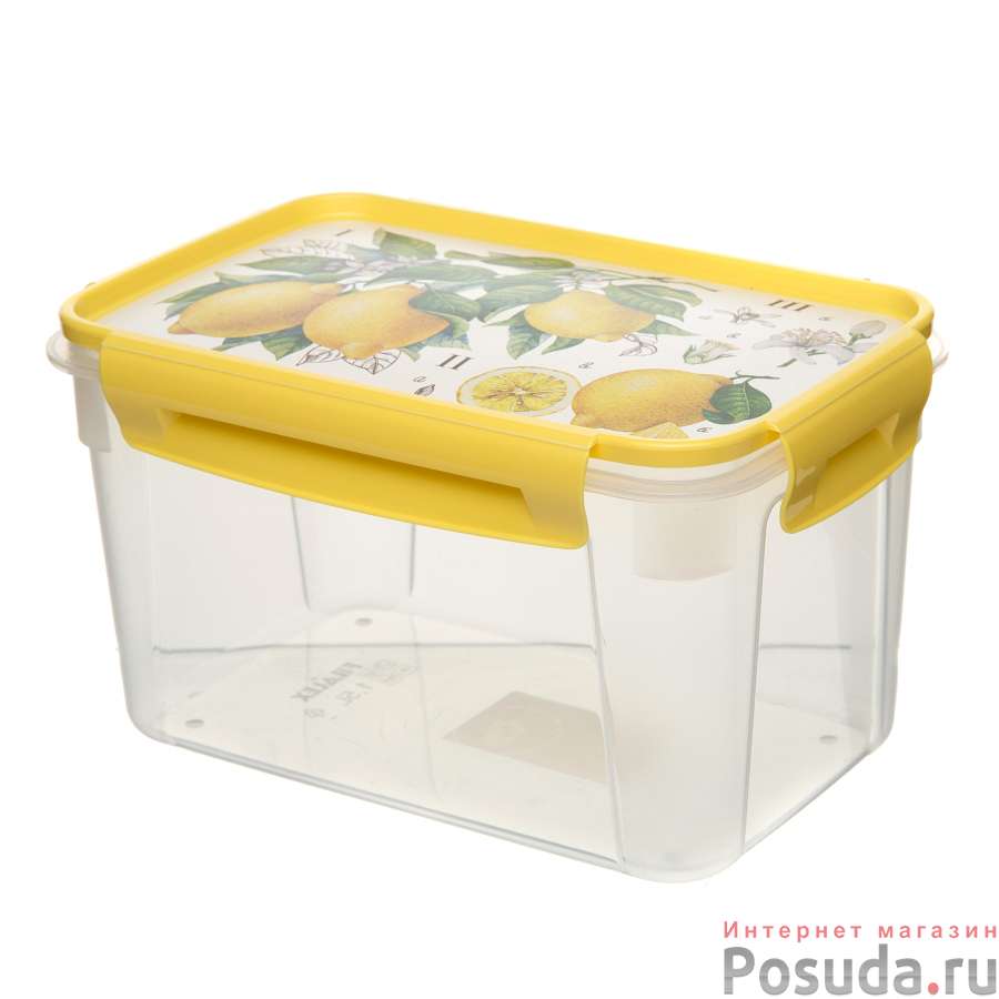 Контейнер для продуктов LOCK&OK с декором 1,5л (Желтый)
