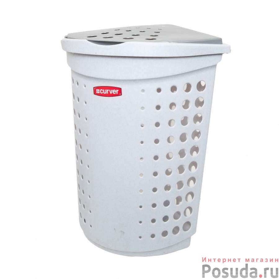 Корзина для белья угловая VIKTOR 40л серый