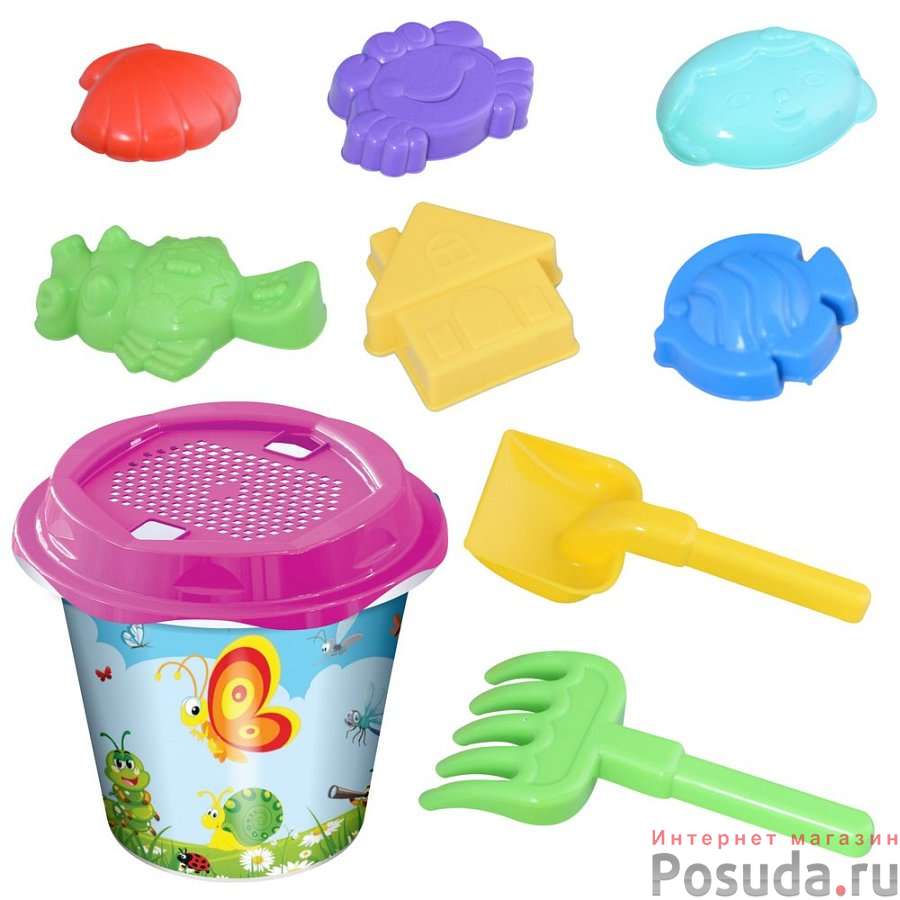 Набор для песочницы "10 предметов" (бабочки). Высота 22см. NEW