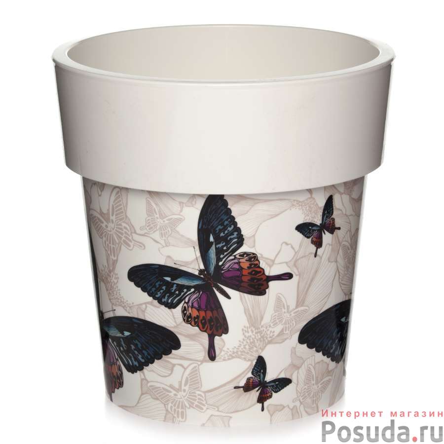 Кашпо Тубус ДЕКО 250 мм (бабочки)