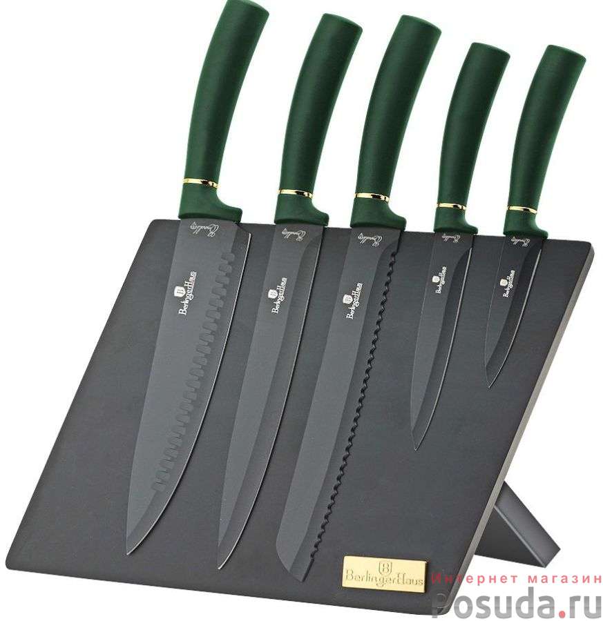 Emerald Collection Набор ножей на магнитной подставке 7 пр.