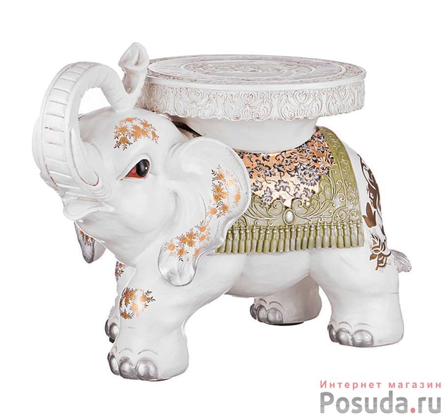 Слон-подставка белый "ВНУТРЕННЯЯ ЧИСТОТА" высота 61 см