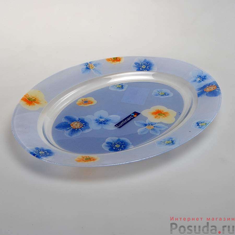 Блюдо овальное Luminarc Poeme Blue, длина 34 см
