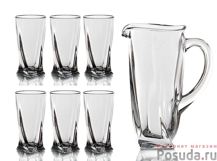 Набор для сока Crystalite Bohemia Quadro, 7 предметов