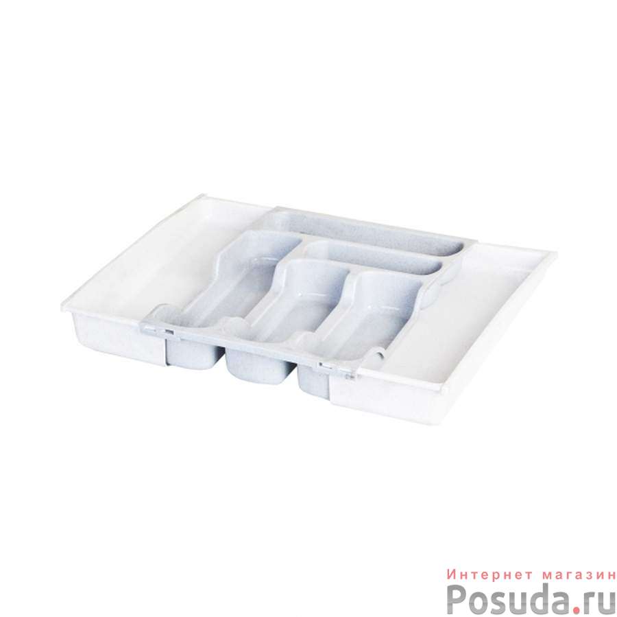 Лоток для столовых приборов "Curver", раздвижной, цвет: серый