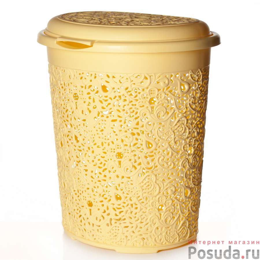 Корзина для белья КРУЖЕВО 50 л (банановый)