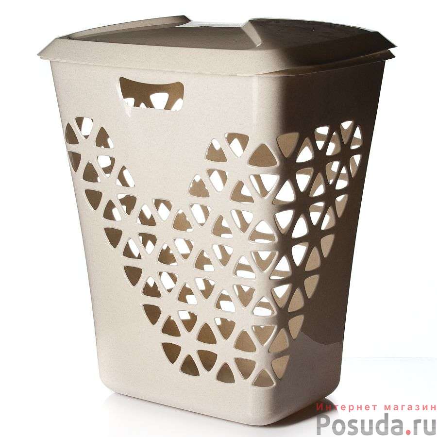 КОРЗИНА для белья ВЕНЕЦИЯ 60 л (беж.мрамор)