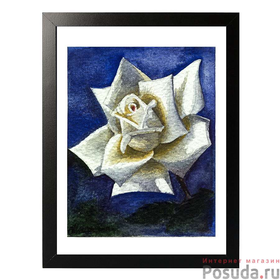 Картина "роза акварель" 30х40 см (матовая бумага)