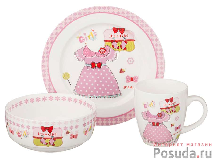 Набор детской посуды для завтрака Lefard Girl, 3 предмета