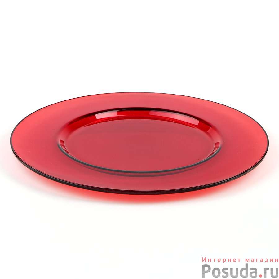 Блюдо круглое Pasabahce "Arte", цвет красный, D=35 см