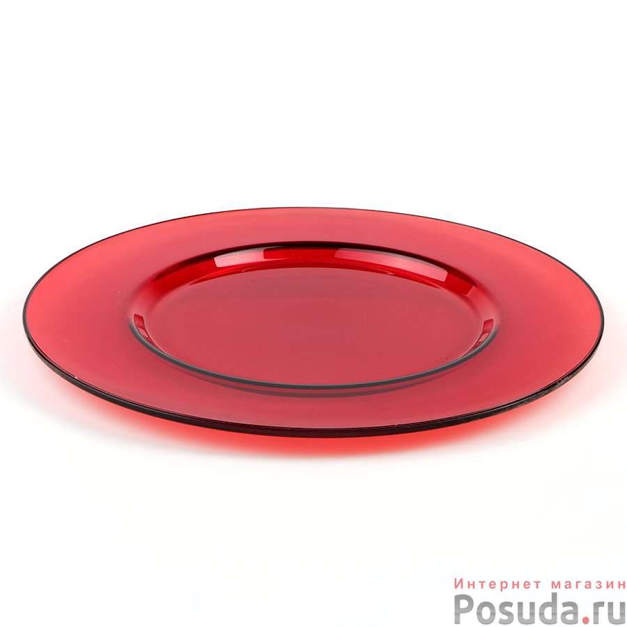 Блюдо круглое Pasabahce "Arte", цвет красный, D=35 см