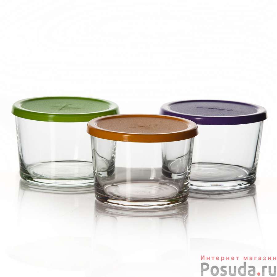 Набор банок для хранения 3 шт Pasabahce "Basic", 220 мл