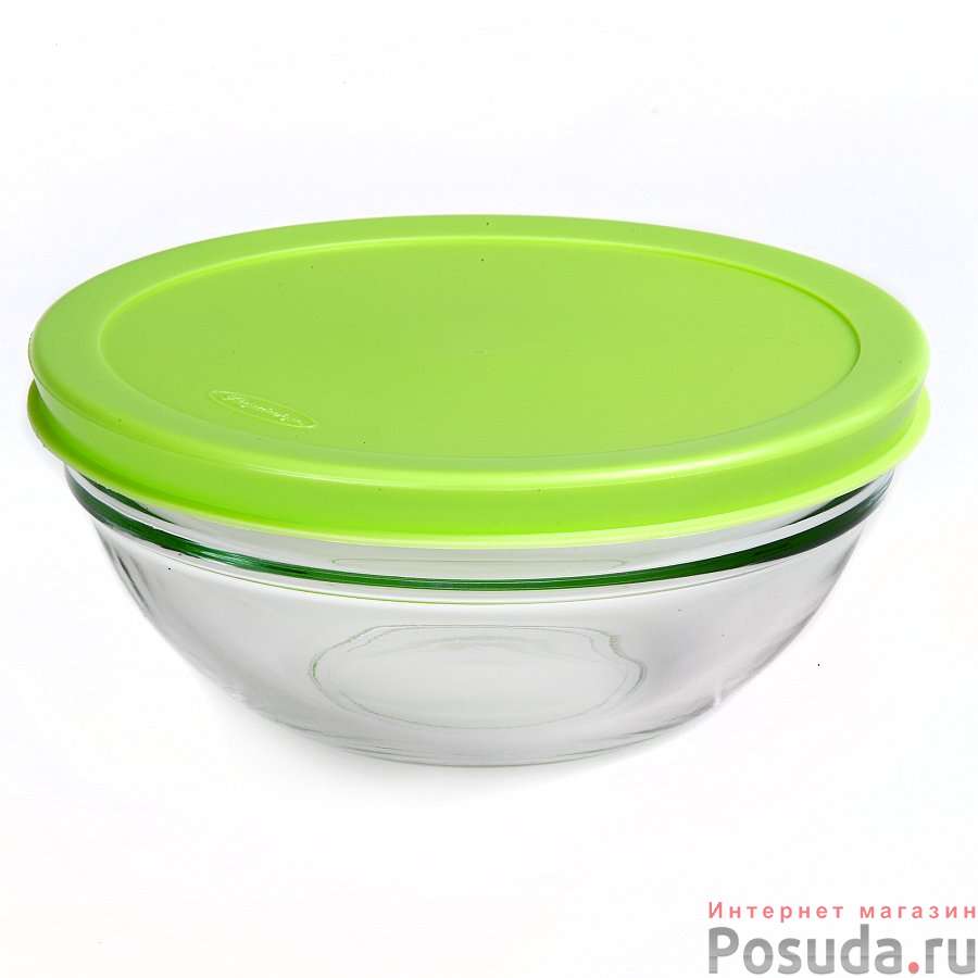 Салатник ШЕФС 140 мм с зеленой крышкой