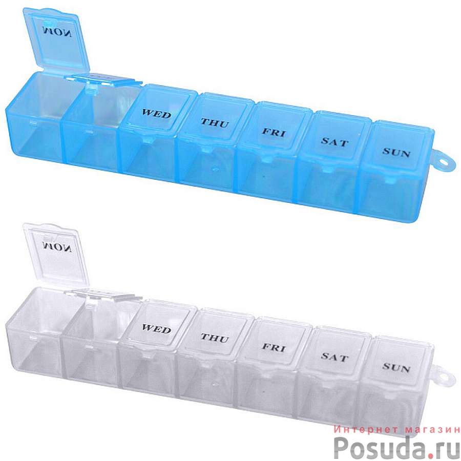 Таблетница "Неделя". Размер 15х3х2 см. 2 цв. NEW