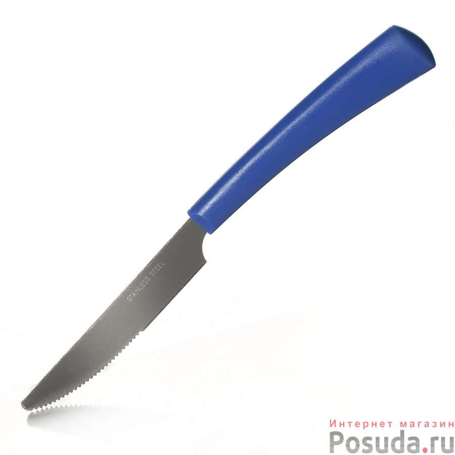 Нож столовый с синей ручкой, 19 см