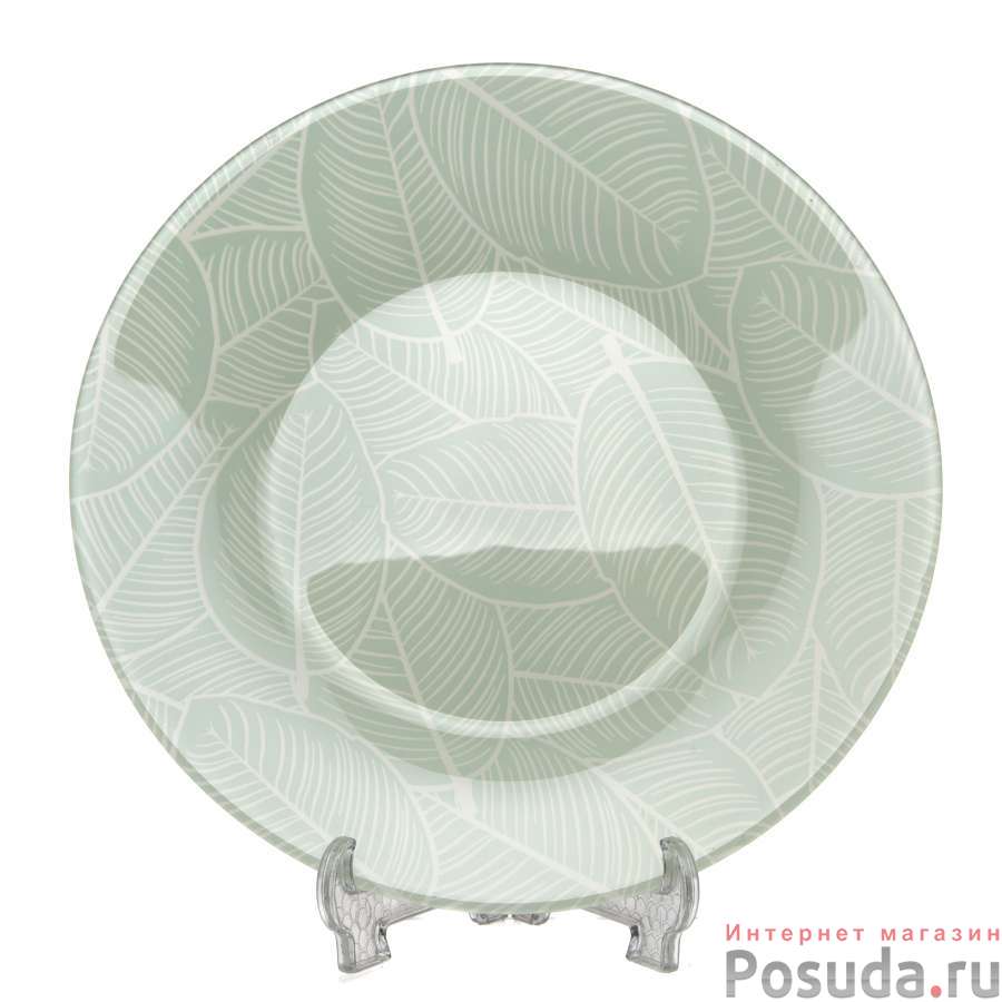 Тарелка упроч.Pasabahce Ливс зел.195 мм 2цв. (рис.41546)
