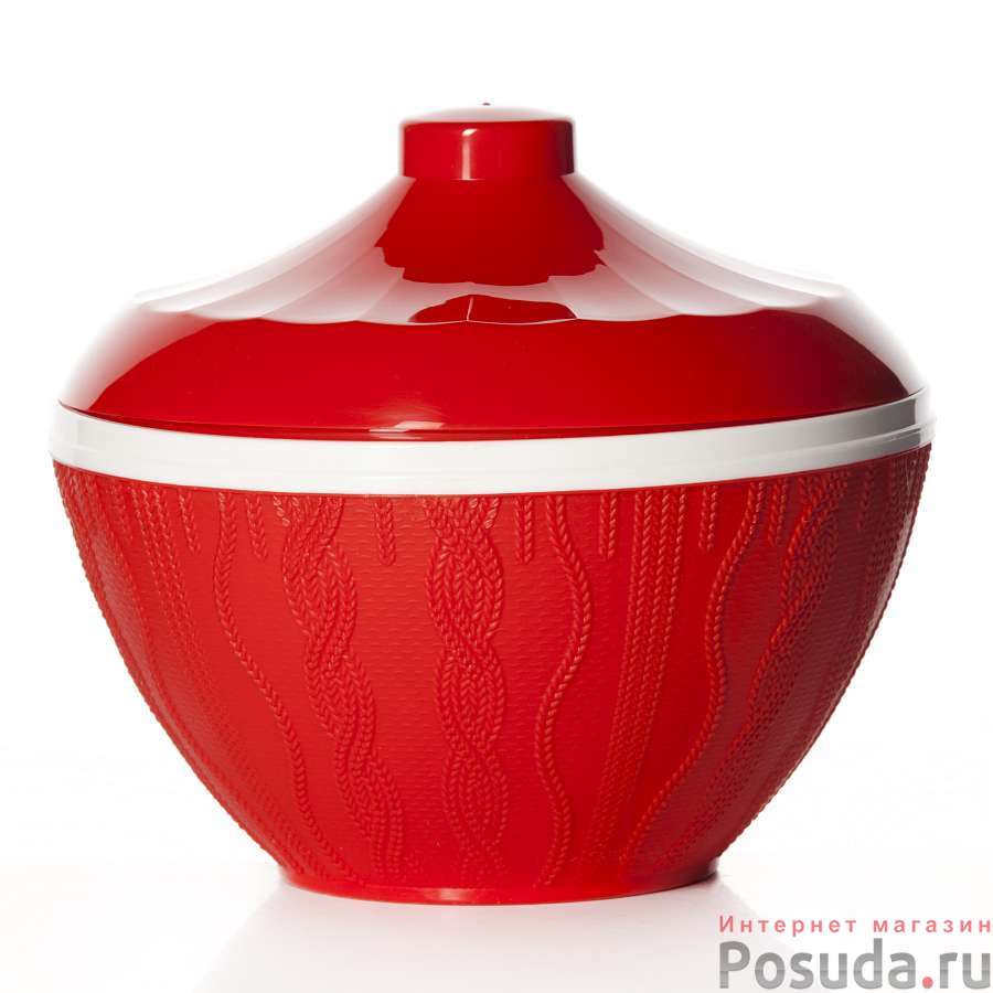 Салатник Меланж 1,45 л с крышкой (красный)