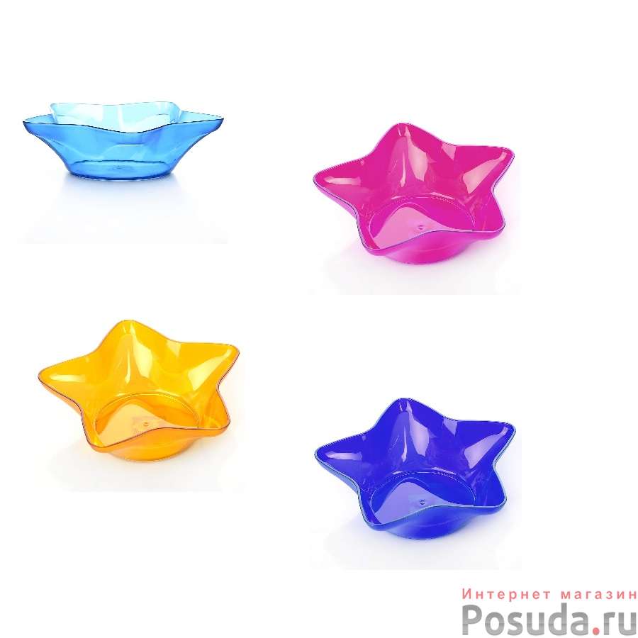 Миска Dunya Plastik "Звезда", 24 х 24 см, цвет в ассортименте