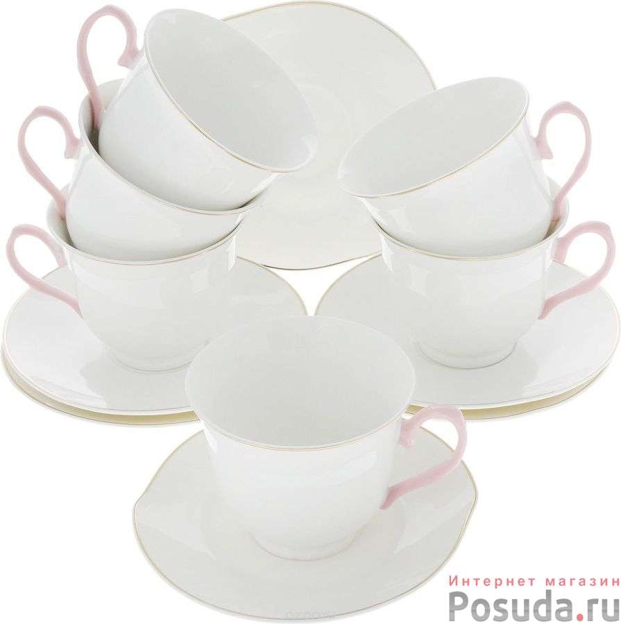 Чайный набор на 6 персон Loraine Нежность, 220 мл