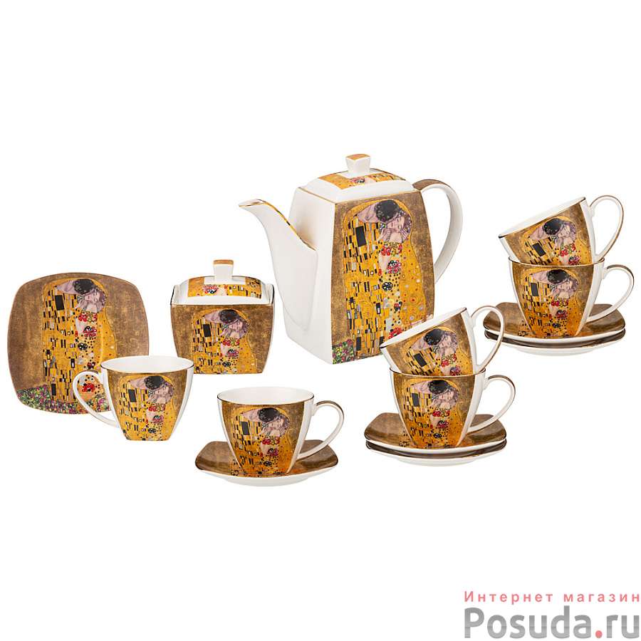 Чайный сервиз lefard Поцелуй (г. климт) 14 предметов, золотой 