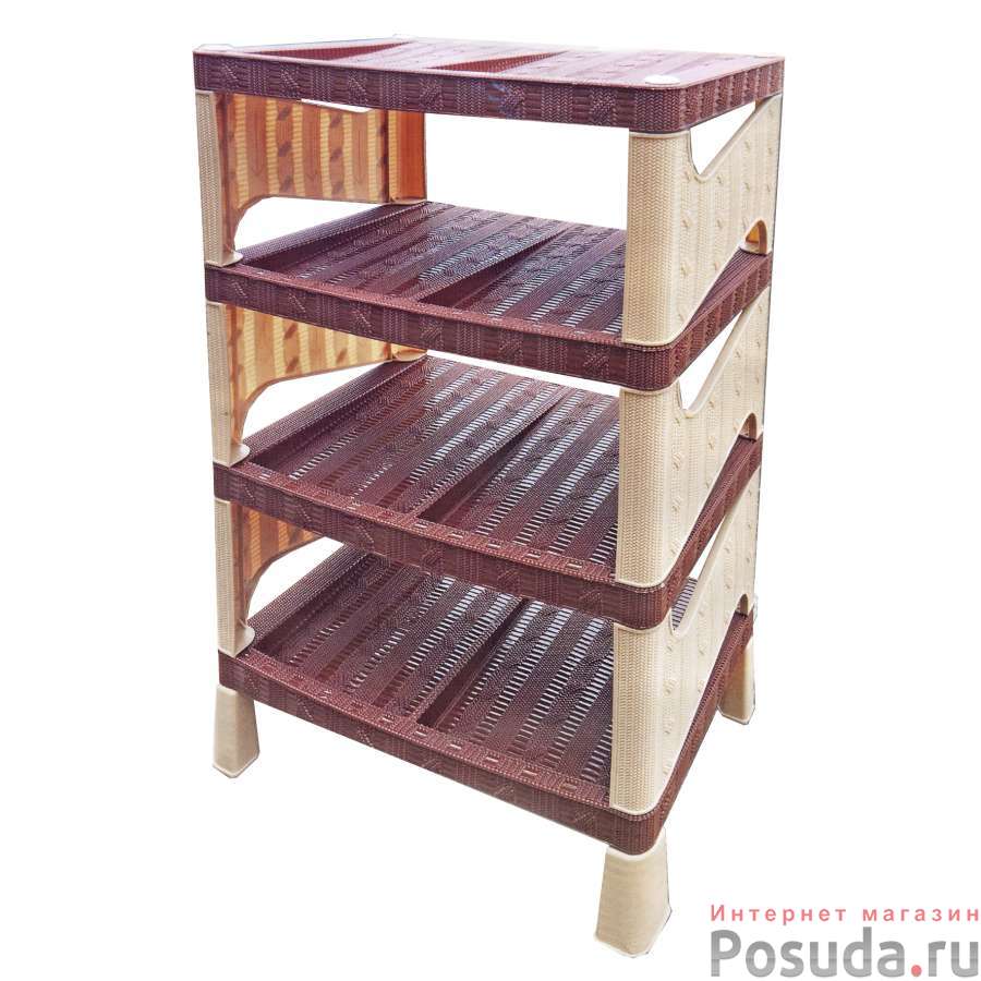 Большая обувная полка 4-х этажная (цвет в ассортименте)