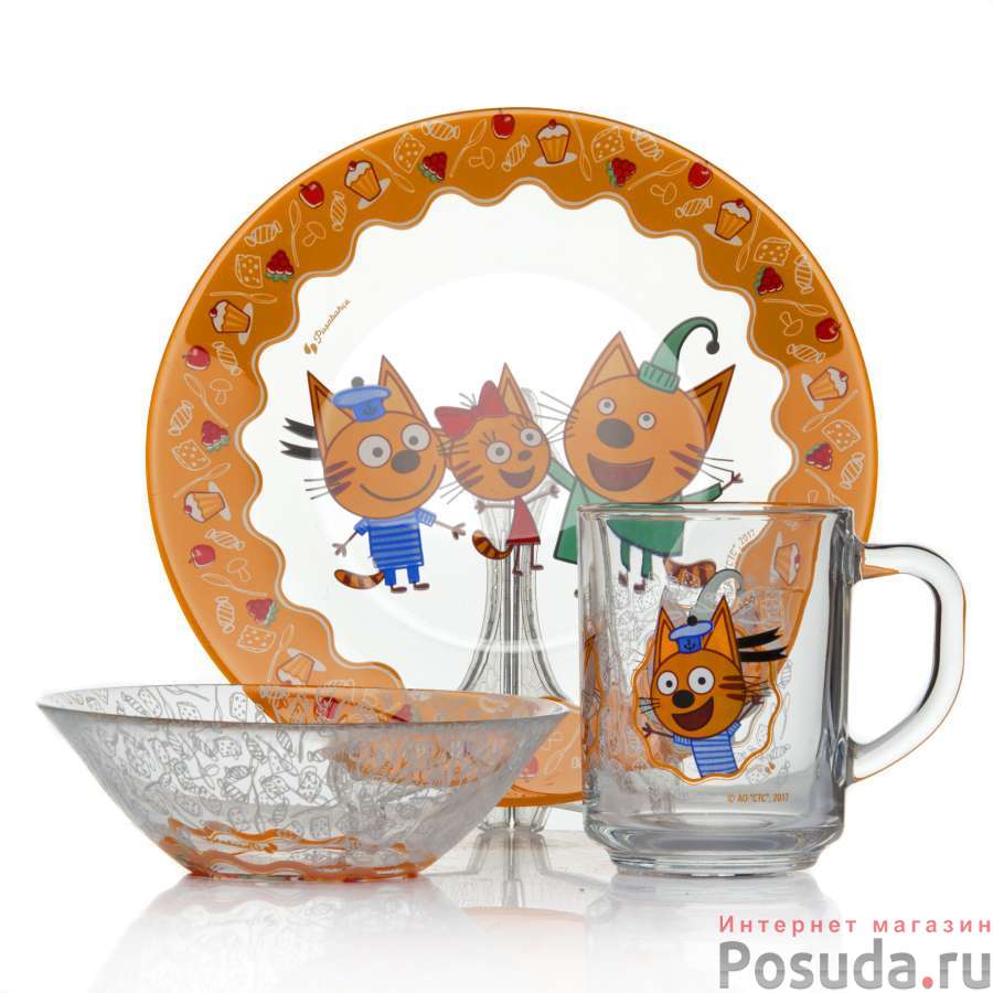 Набор детской посуды 3 пр. ТРИ КОТА-КЕКСЫ