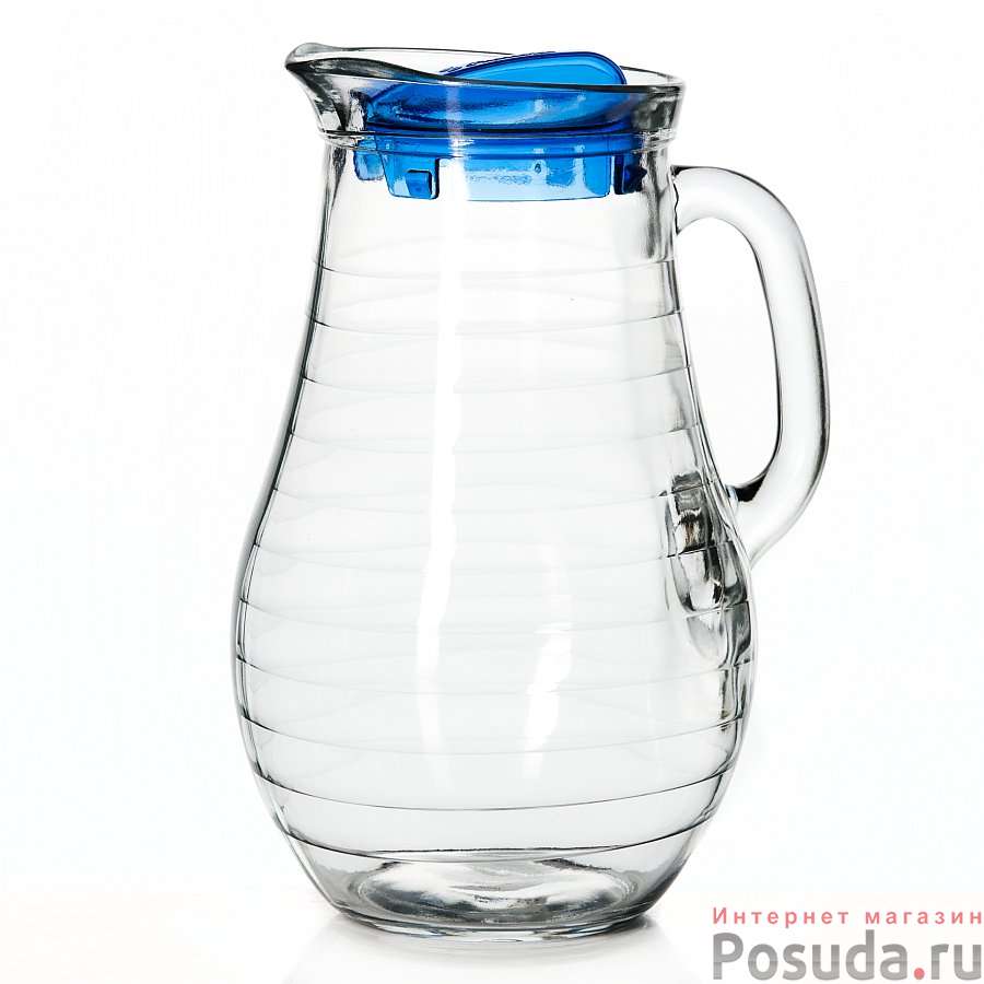 Графин Pasabahce Doro с голубой крышкой, объем 2000 мл