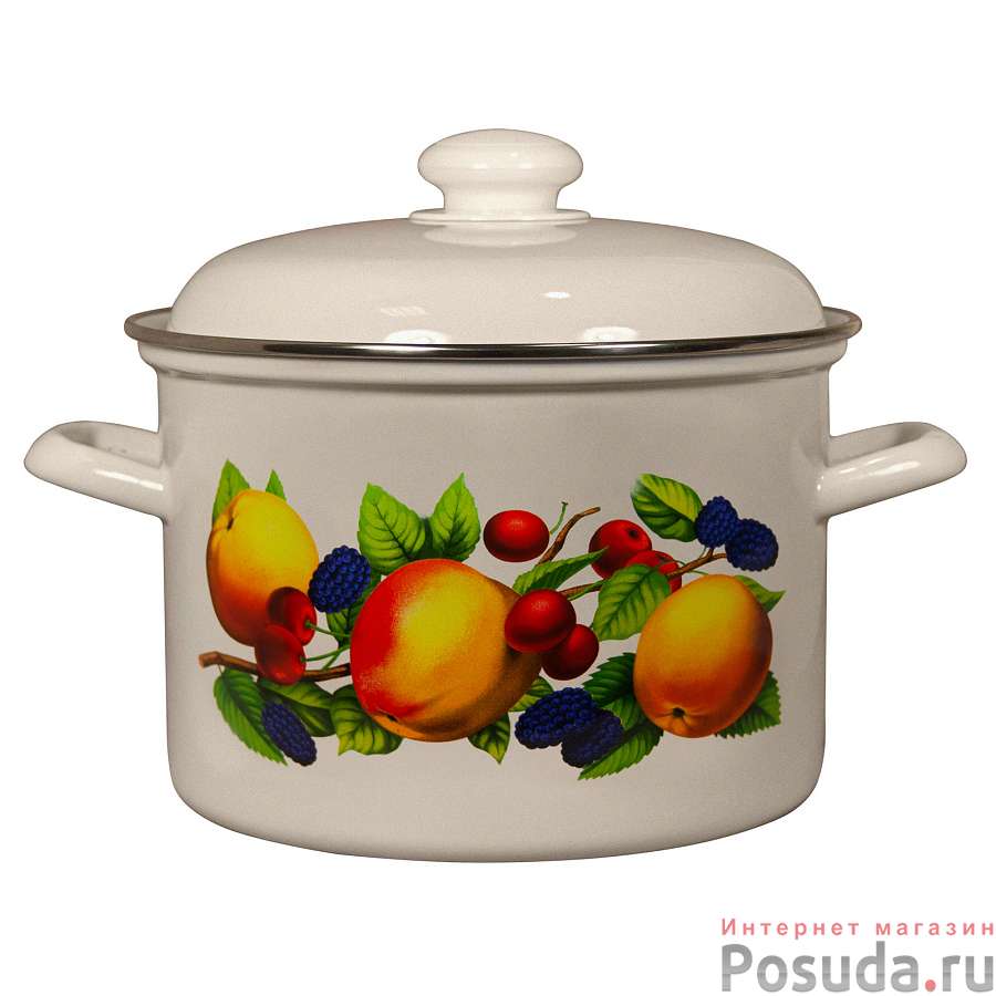 Кастрюля эмал 3,0л Яблоки, 1612АП2/4