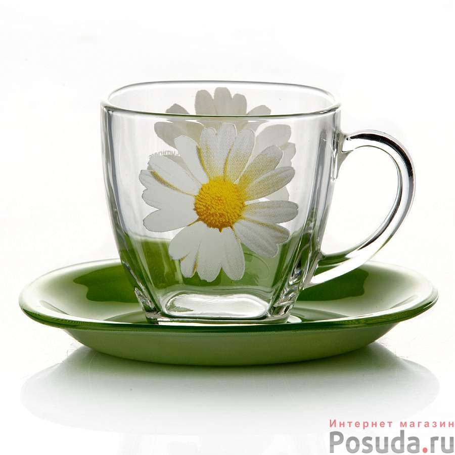 Чайный набор на 6 персон КАРИН РОМАШКА, объем чашки 220 мл