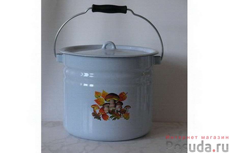 Ведро 12,0л с крышкой с рисунком (цвет в ассортименте)
