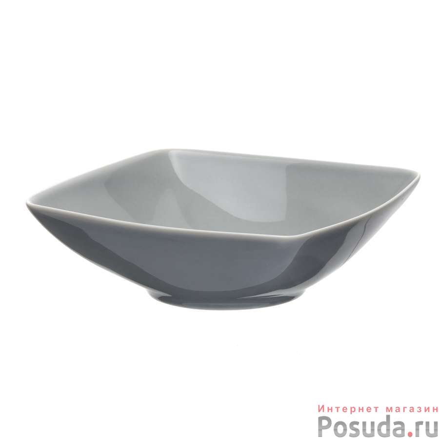 Салатник ф.Принц квадратный 300 мл Акварель светло-серый 2 шт Башкирский фарфор