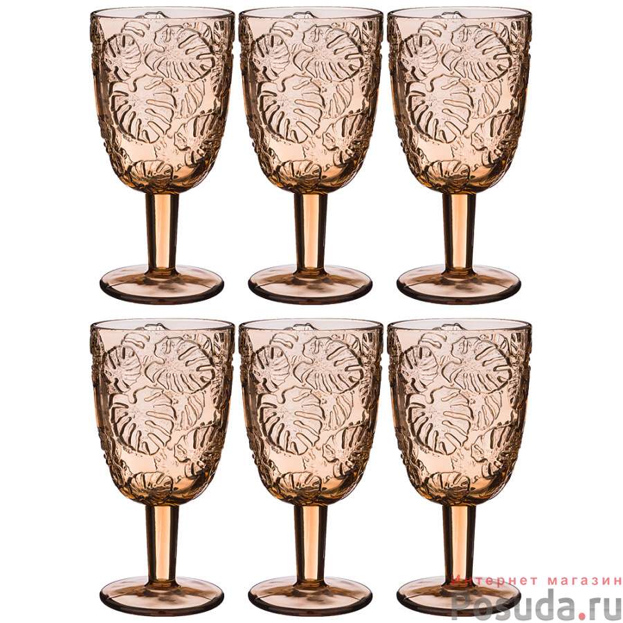 Набор бокалов для вина Джангл 6шт. серия Muza color 300 мл высота=16 см.