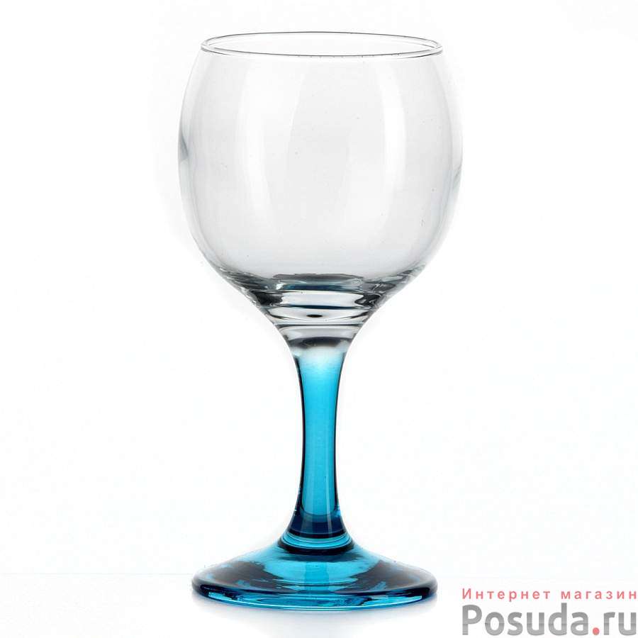 Набор фужеров, 3 штуки, объем 220 мл (голубой)