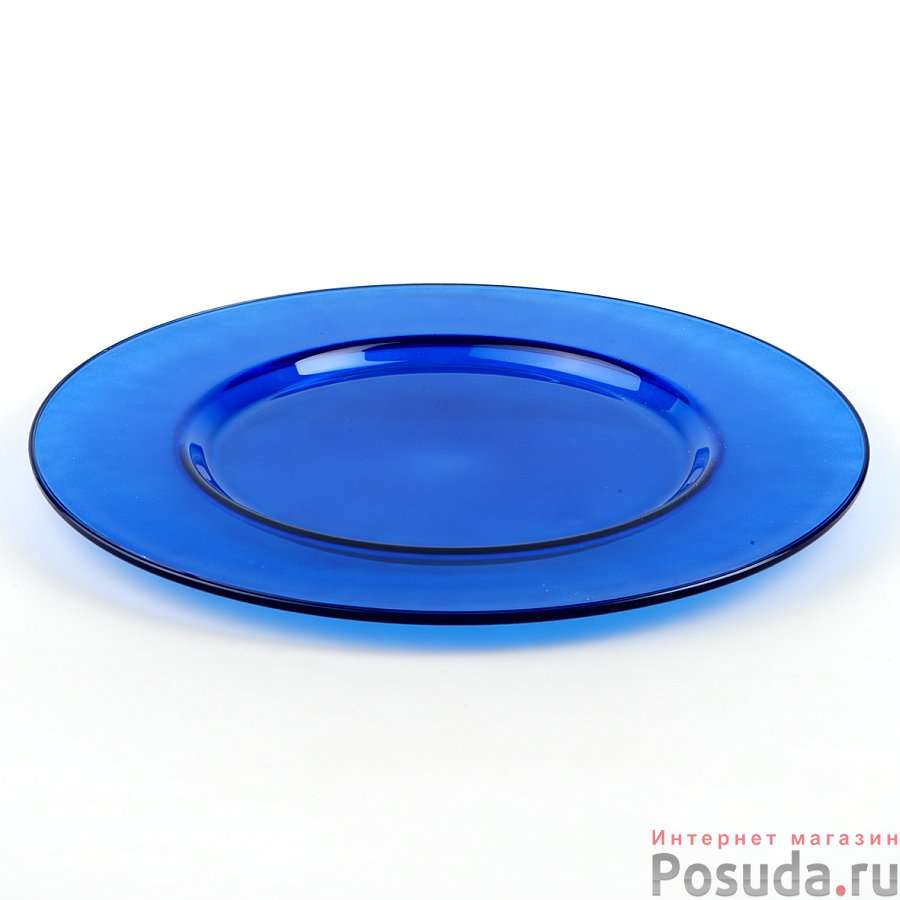Блюдо круглое Pasabahce "Arte", цвет синий, D=35 см