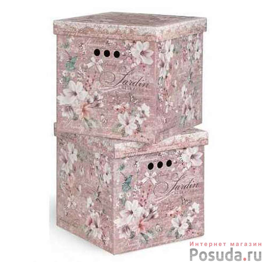 Короб картонный, складной, квадратный, 31.5*31.5*31.5 см, набор 2 шт., «JARDIN»