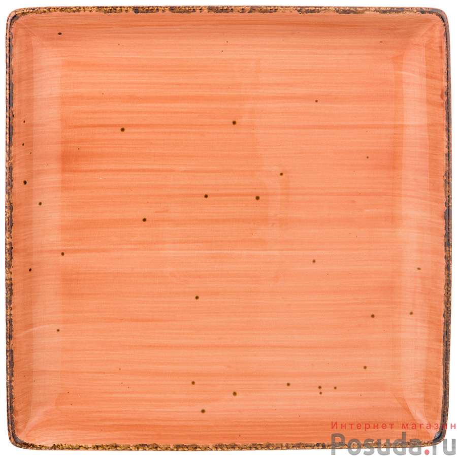 Тарелка закусочная квадратная "NATURE" 20 см, цвет оранжевый