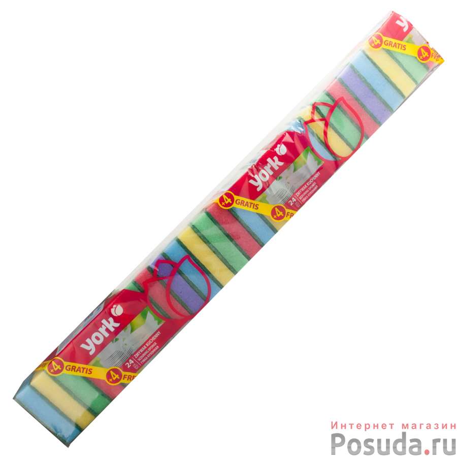 Губки ''YORK'' кухонная (Джамбо) 24+4 шт., шт