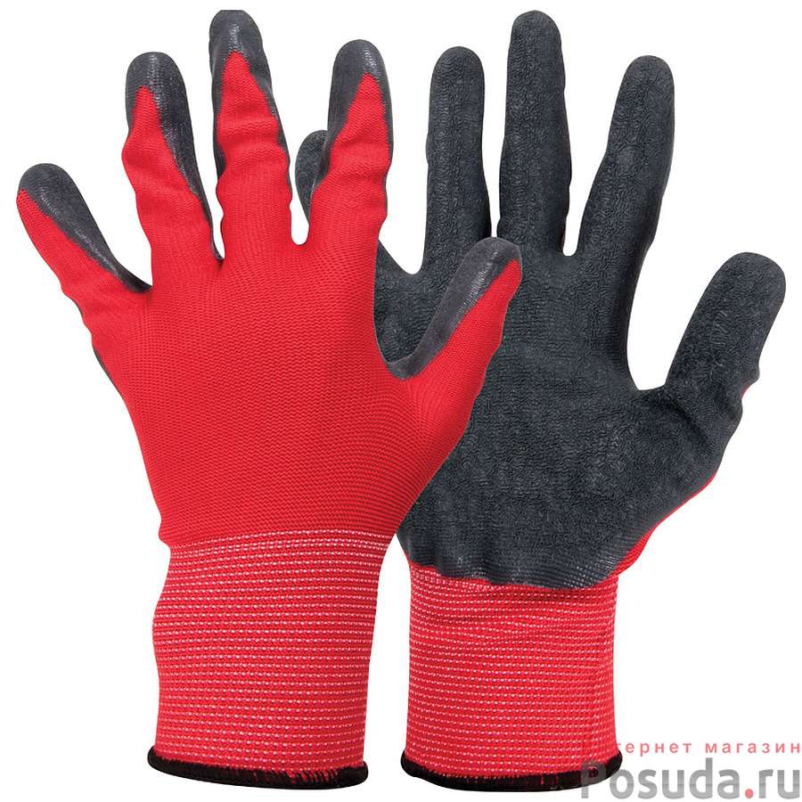 Перчатки хозяйственные PARK EL-C3032, размер 10 (XL), цв. красный с серым