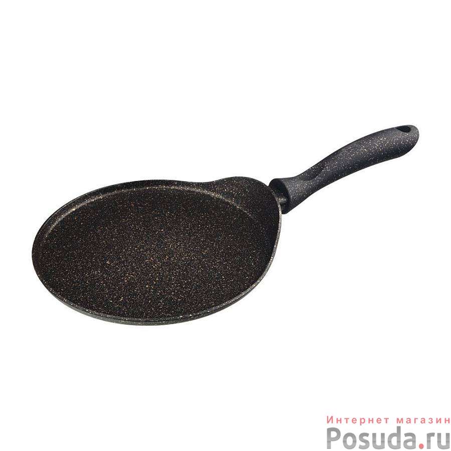 Сковорода блинная agness премиум Черное золото 22 см, инд дно, 3-хслойн. покр granit, pfoa free